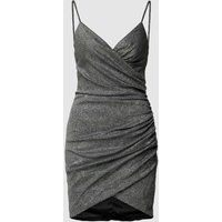 luxuar Cocktailjurk in wikkellook Zwart