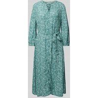 Tom Tailor Jurk van viscose met all-over motief Flessengroen