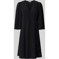 MbyM Knielange jurk in wikkellook, model ‘Melika’ Zwart