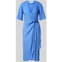 ARMEDANGELS Midi-jurk met strikceintuur, model ‘NATAALE’ Blauw