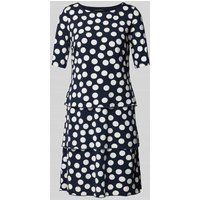 Betty Barclay Knielange jurk met all-over print Marineblauw
