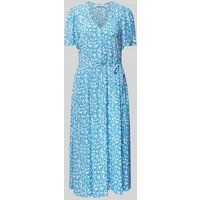 Marc O’Polo DENIM Midi-jurk van viscose met strikceintuur Lichtblauw