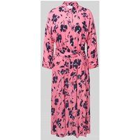 comma Casual Identity Overhemdjurk van viscose met strikceintuur Felroze