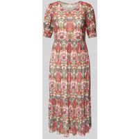 ROBE LÉGÈRE Midi-jurk met all-over motief en pofmouwen Rood