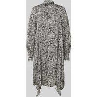 Gestuz Knielange jurk met all-over print, model ‘Prikka’ Zwart