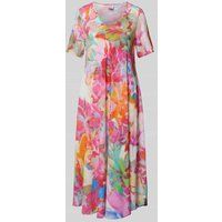 Emily Van den Bergh Midi-jurk met all-over print Felroze