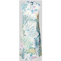 MORE & MORE Knielange jurk van viscose met druppelvormige hals Lila