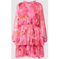 Lace & Beads Cocktailjurk met bloemenprint Felroze