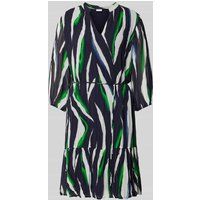 s.Oliver BLACK LABEL Knielange jurk met all-over motief Marineblauw