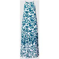 s.Oliver BLACK LABEL Midi-jurk van viscose met all-over motief Petrol