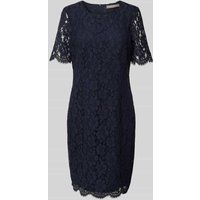 Christian Berg Woman Selection Knielange jurk met etskanteffect Marineblauw