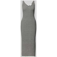 comma Casual Identity Midi-jurk met streepmotief Zwart