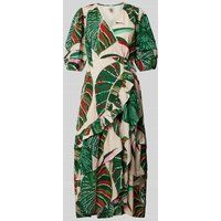 YAS Midi-jurk in wikkellook, model ‘BOTANIC’ Groen
