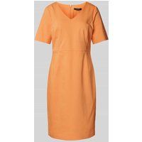 comma Knielange kokerjurk in effen design Oranje