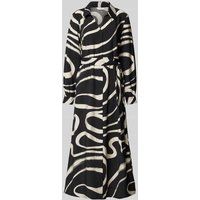 b.Young Maxi-jurk met strikceintuur, model ‘Ibine’ Zwart