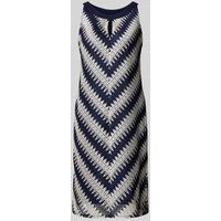 MORE & MORE Knielange jurk met druppelvormige hals Offwhite