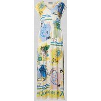 Oui Maxi-jurk met all-over motief Wit