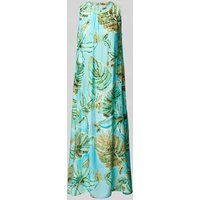 Emily Van den Bergh Maxi-jurk van viscose met bloemenmotief Oceaanblauw