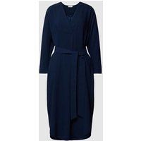 Esprit Midi-jurk met strikceintuur Marineblauw