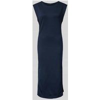 someday Midi-jurk met ronde hals, model ‘Qujani’ Marineblauw