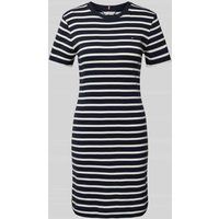 Tommy Hilfiger Slim fit T-shirtjurk met streepmotief Donkerblauw