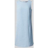 WHITE LABEL Knielange jurk met ronde hals Lichtblauw