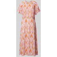 comma Midi-jurk met all-over motief Felroze