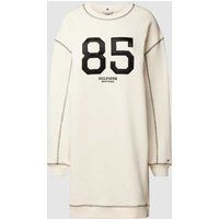 Tommy Hilfiger Knielange sweatjurk met patches, model ‘VARSITY 85’ Ecru