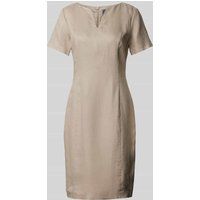 WHITE LABEL Knielange jurk met V-hals Zand