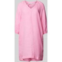 Rich & Royal Knielange linnen jurk met V-hals Roze