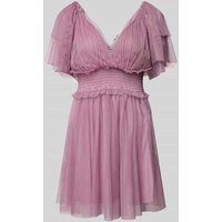 Lace & Beads Cocktailjurk met V-hals Rosé