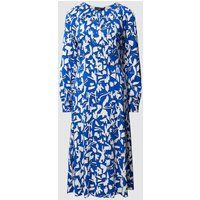 comma Midi-jurk met all-over motief Koningsblauw
