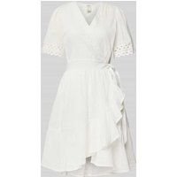 YAS Knielange jurk in wikkellook, model ‘NAVINA’ Offwhite