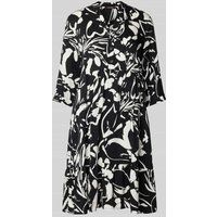 MORE & MORE Knielange jurk met all-over print Zwart