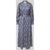 NEO NOIR Maxi-jurk met all-over print, model ‘Nova’ Marineblauw