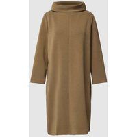 Opus Knielange sweatjurk met opstaande kraag, model ‘Wibil’ Kaki