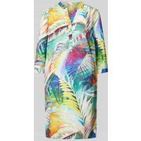 Emily Van den Bergh Knielange jurk met all-over print Blauw