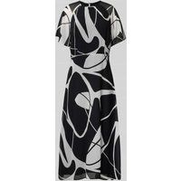 comma Midi-jurk met all-over motief Zwart