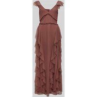 Lace & Beads Avondjurk met hartvormige hals Oudroze