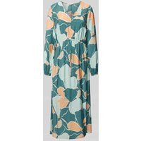 Tom Tailor Midi-jurk met all-over motief Flessengroen