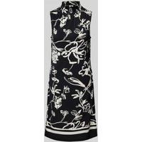s.Oliver BLACK LABEL Knielange jurk met opstaande kraag Zwart