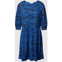 ARMEDANGELS Mini-jurk van viscose met all-over motief, model ‘ROSE’ Koningsblauw