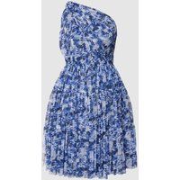 Lace & Beads Knielange cocktailjurk met one shoulder-band Marineblauw