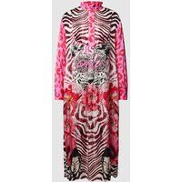 miss goodlife Midi-jurk van pure viscose, model ‘Just Smile’ Felroze