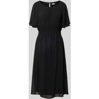 s.Oliver BLACK LABEL Midi-jurk met elastische tailleband Zwart