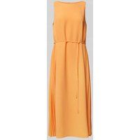 comma Midi-jurk in effen design Oranje
