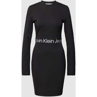 Calvin Klein Jeans Knielange jurk met elastische tailleband, model ‘MILANO’ Zwart
