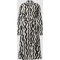WHITE LABEL Midi-jurk met all-over motief Zwart
