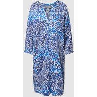 WHITE LABEL Midi-jurk met all-over motief Marineblauw
