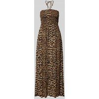 Kaffe Midi-jurk met smokdetails, model ‘Amber’ Zwart